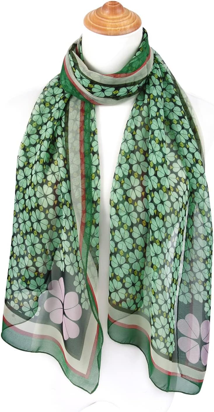 E-Clover Herebuy - Unique Women's Floral Scarves: Chiffon Flowers & Birds Printed Scarf - Image 4